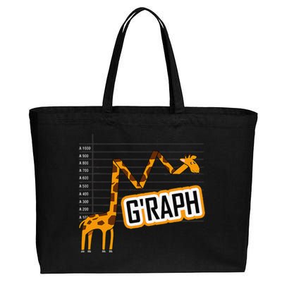 GRaph Giraffe Mathematician Funny Animal Pun Cotton Canvas Jumbo Tote