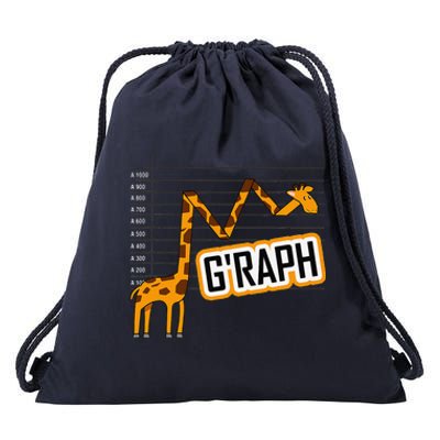 GRaph Giraffe Mathematician Funny Animal Pun Drawstring Bag