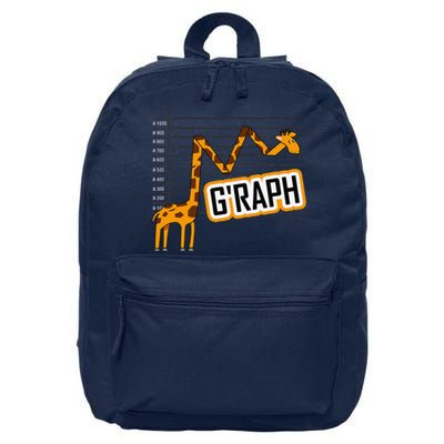 GRaph Giraffe Mathematician Funny Animal Pun 16 in Basic Backpack