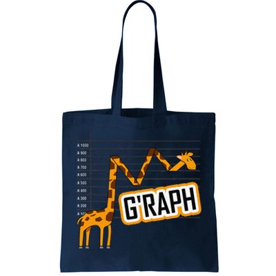 GRaph Giraffe Mathematician Funny Animal Pun Tote Bag