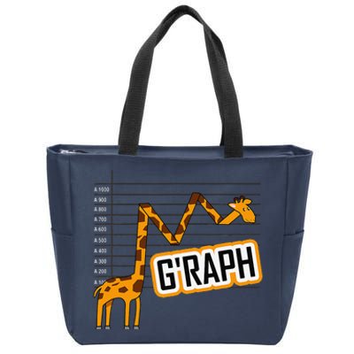 GRaph Giraffe Mathematician Funny Animal Pun Zip Tote Bag