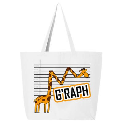 GRaph Giraffe Mathematician Funny Animal Pun 25L Jumbo Tote