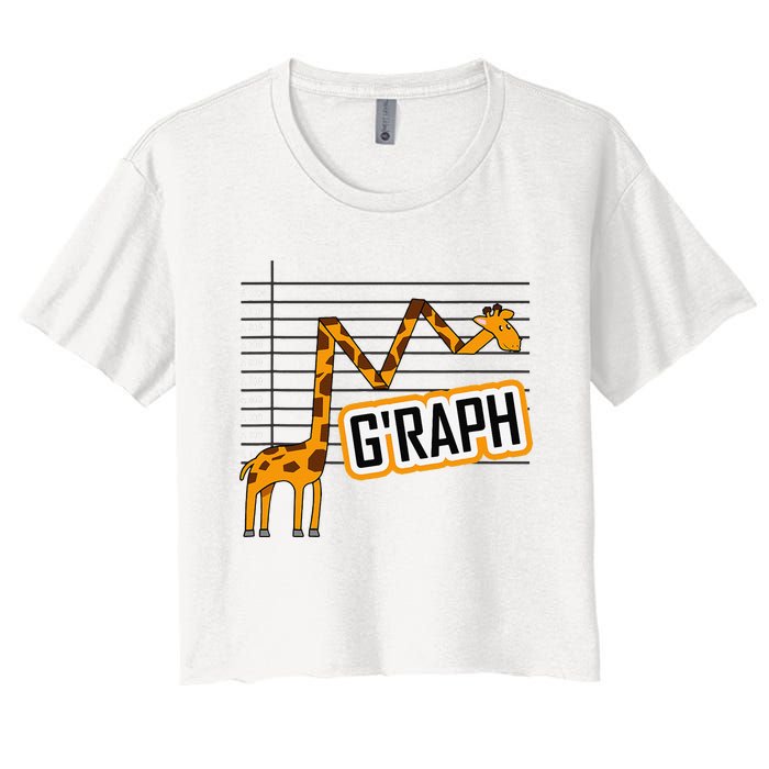 GRaph Giraffe Mathematician Funny Animal Pun Women's Crop Top Tee