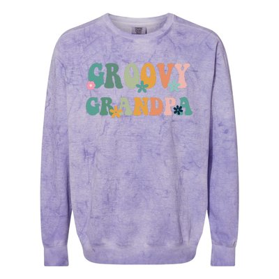 Groovy Grandpa Matching Family Baby Shower Colorblast Crewneck Sweatshirt