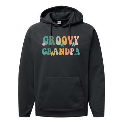 Groovy Grandpa Matching Family Baby Shower Performance Fleece Hoodie