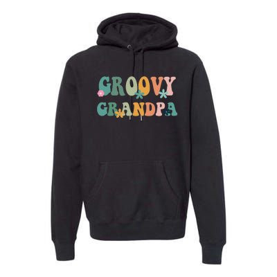 Groovy Grandpa Matching Family Baby Shower Premium Hoodie