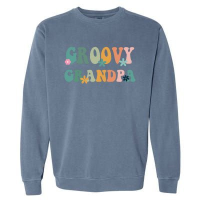 Groovy Grandpa Matching Family Baby Shower Garment-Dyed Sweatshirt