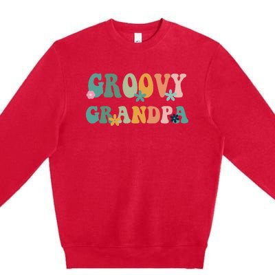 Groovy Grandpa Matching Family Baby Shower Premium Crewneck Sweatshirt