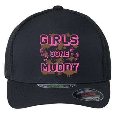 Girl Gone Muddy Funny Mud Run Racing For A Mudding Mudder Flexfit Unipanel Trucker Cap