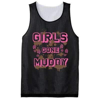 Girl Gone Muddy Funny Mud Run Racing For A Mudding Mudder Mesh Reversible Basketball Jersey Tank