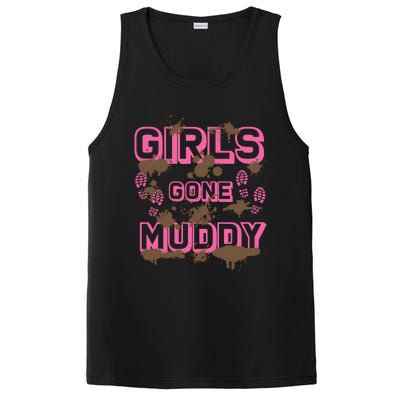 Girl Gone Muddy Funny Mud Run Racing For A Mudding Mudder PosiCharge Competitor Tank