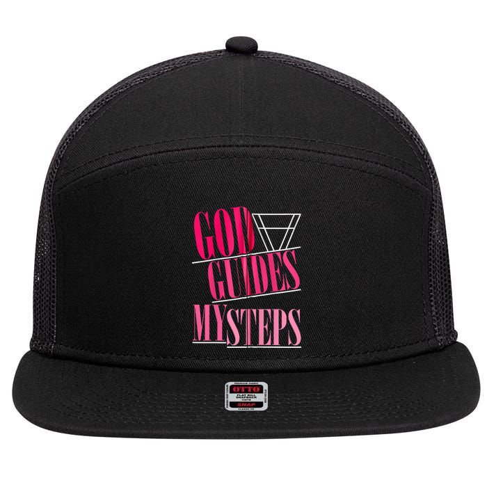 God Guides My Steps 7 Panel Mesh Trucker Snapback Hat