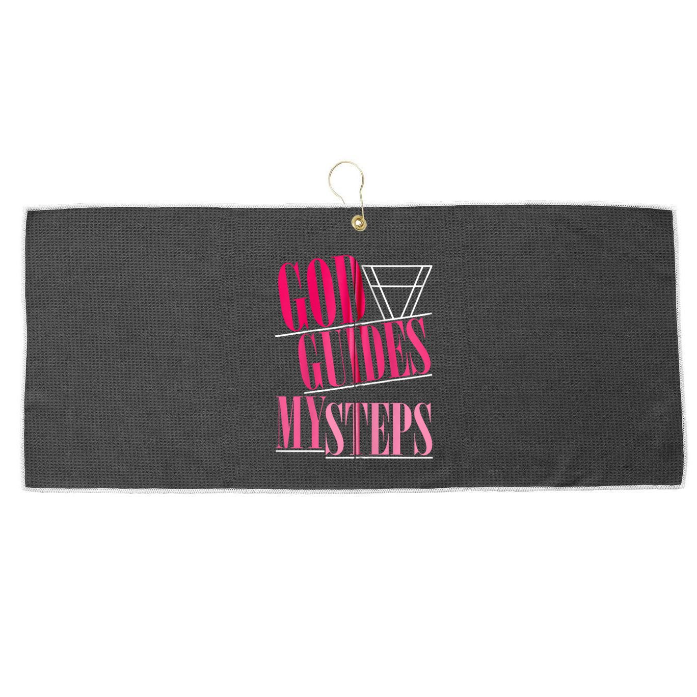 God Guides My Steps Large Microfiber Waffle Golf Towel
