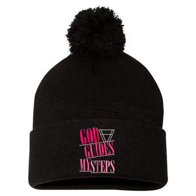 God Guides My Steps Pom Pom 12in Knit Beanie