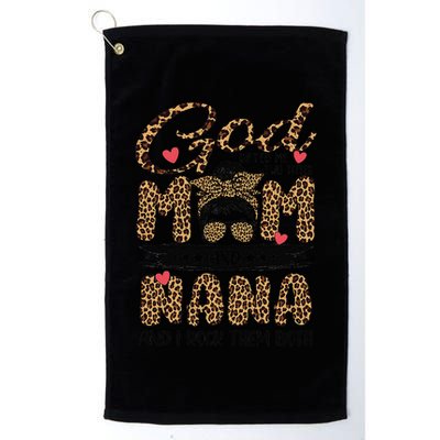 God Gifted Me Two Titles Mom And Nana Leopard Mother's Day Golf Towel