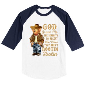 God Grant Me The Serenity To Accept The Vibes That Arent Rootin Tootin Baseball Sleeve Shirt