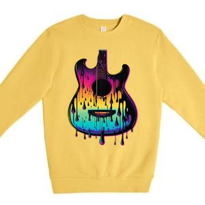 Guitar Graphic Music Lover Acoustic Guitar Player Musician Premium Crewneck Sweatshirt