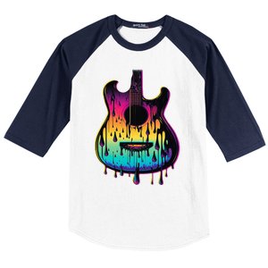 Guitar Graphic Music Lover Acoustic Guitar Player Musician Baseball Sleeve Shirt