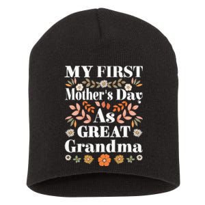 Great Grandmother My First MotherS Day As Great Grandma Short Acrylic Beanie