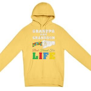 Grandpa Grandson Matching Autistic Autism Awareness Papa Premium Pullover Hoodie