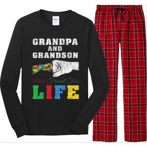 Grandpa Grandson Matching Autistic Autism Awareness Papa Long Sleeve Pajama Set