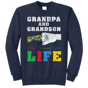 Grandpa Grandson Matching Autistic Autism Awareness Papa Sweatshirt