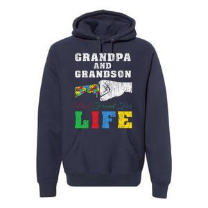 Grandpa Grandson Matching Autistic Autism Awareness Papa Premium Hoodie