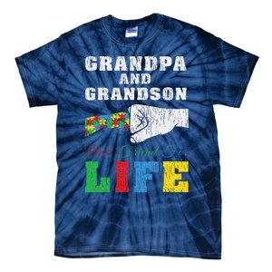 Grandpa Grandson Matching Autistic Autism Awareness Papa Tie-Dye T-Shirt