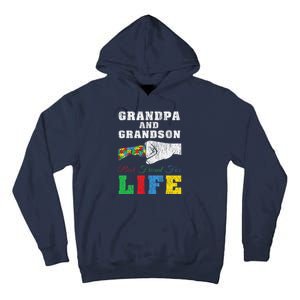 Grandpa Grandson Matching Autistic Autism Awareness Papa Tall Hoodie