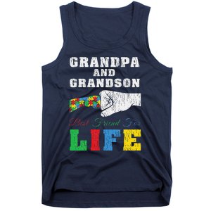 Grandpa Grandson Matching Autistic Autism Awareness Papa Tank Top