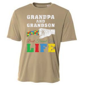 Grandpa Grandson Matching Autistic Autism Awareness Papa Cooling Performance Crew T-Shirt