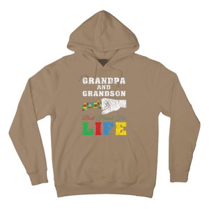 Grandpa Grandson Matching Autistic Autism Awareness Papa Hoodie