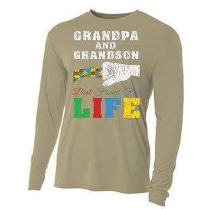 Grandpa Grandson Matching Autistic Autism Awareness Papa Cooling Performance Long Sleeve Crew