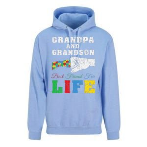 Grandpa Grandson Matching Autistic Autism Awareness Papa Unisex Surf Hoodie