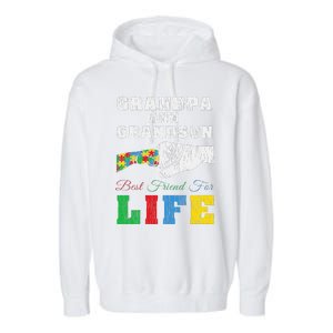 Grandpa Grandson Matching Autistic Autism Awareness Papa Garment-Dyed Fleece Hoodie