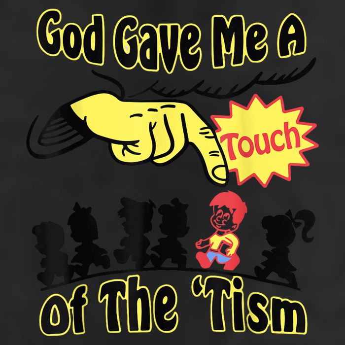 God Gave Me A Touch Of The Tism 7 Panel Mesh Trucker Snapback Hat