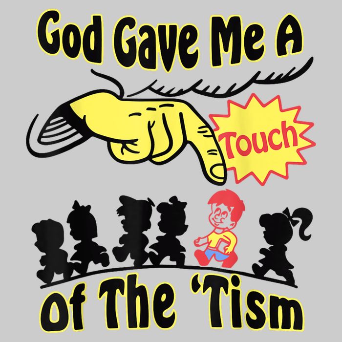 God Gave Me A Touch Of The Tism V-Neck T-Shirt