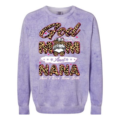 God Gifted Me Two Titles Mom And Nana Colorblast Crewneck Sweatshirt