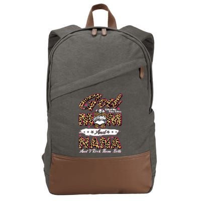 God Gifted Me Two Titles Mom And Nana Cotton Canvas Backpack