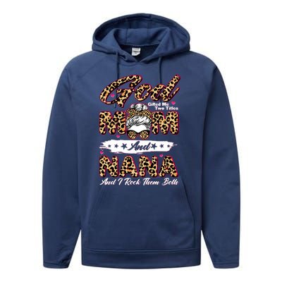 God Gifted Me Two Titles Mom And Nana Performance Fleece Hoodie