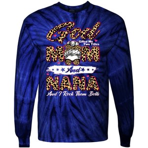 God Gifted Me Two Titles Mom And Nana Tie-Dye Long Sleeve Shirt