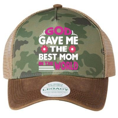 God Gave Me The Best Mom In The World Legacy Tie Dye Trucker Hat