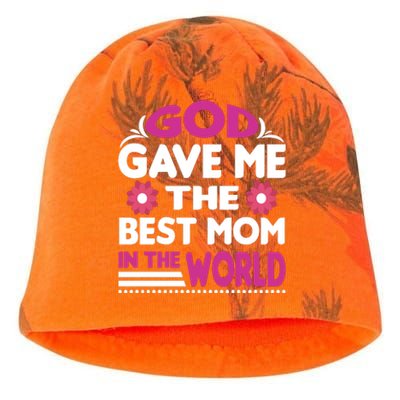 God Gave Me The Best Mom In The World Kati - Camo Knit Beanie