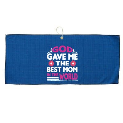 God Gave Me The Best Mom In The World Large Microfiber Waffle Golf Towel
