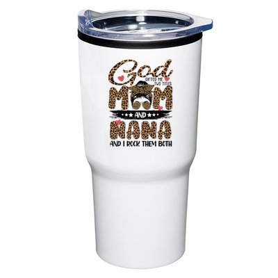 God Gifted Me Two Titles Mom And Nana Leopard Mother's Day Tumbler