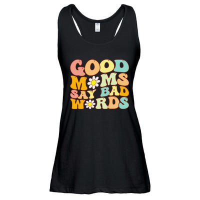 Groovy Good Moms Say Bad Words A Funny Mom Joke Mother's Day Ladies Essential Flowy Tank