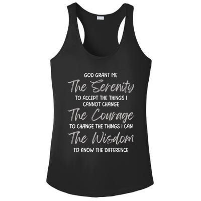 God Grant Me The Serenity Prayer Inspirational Spiritual Ladies PosiCharge Competitor Racerback Tank