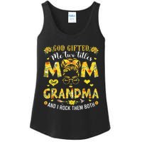 God Gifted Me Two Titles Mom And Grandma Flower Mother's Day Ladies Essential Tank