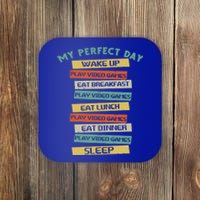 Gamer Gaming My Perfect Day Video Games Gift Coaster