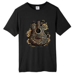 Guitar Graphic Music Lover Acoustic Guitar Musician Floral Tall Fusion ChromaSoft Performance T-Shirt